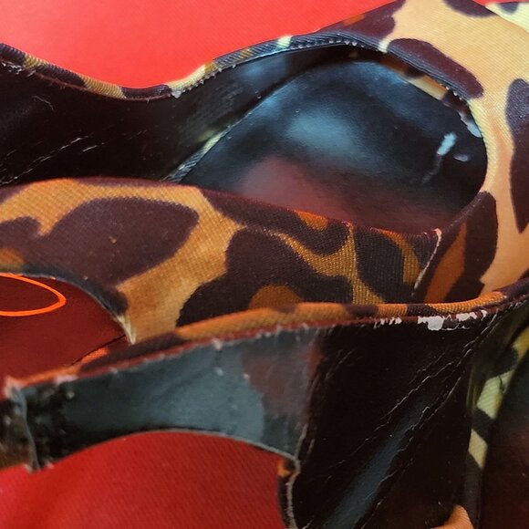 Jessica Simpson Leopard Print Peep Toe High Heel Shoes Size 71/2 B - Picture 11 of 12